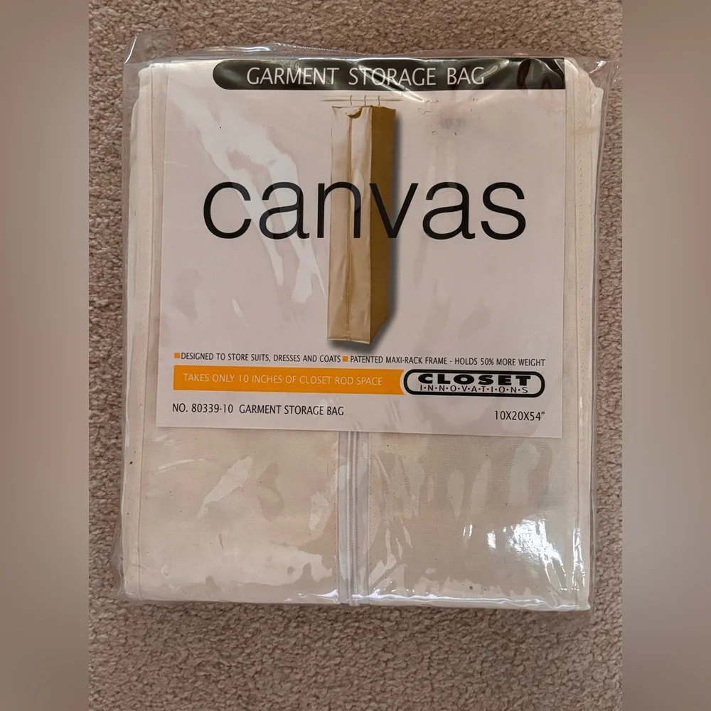 Canvas Garment Storage Bag - White
